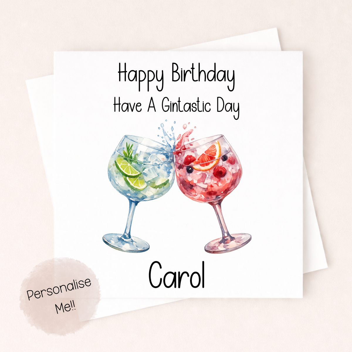 Personalised Gin Birthday Card – Funny Gintastic Birthday Card – Gin Lover Birthday Card – Custom Name Birthday Card Little Wishes By Amba