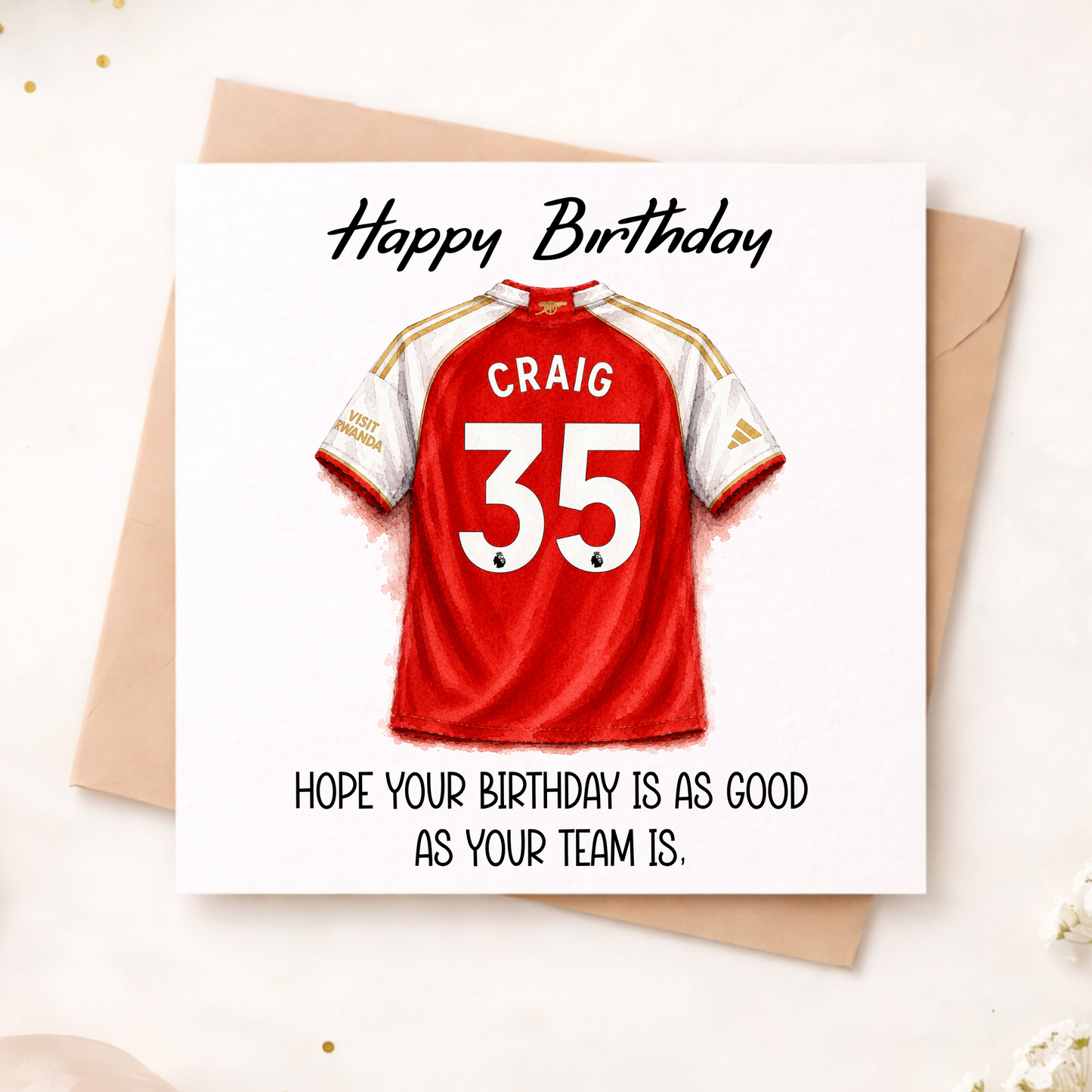 Personalised Football Shirt Birthday Card | Funny Football Birthday Card | Custom Football Team Card | Personalised Football Fan Card | Birthday Card For Him
