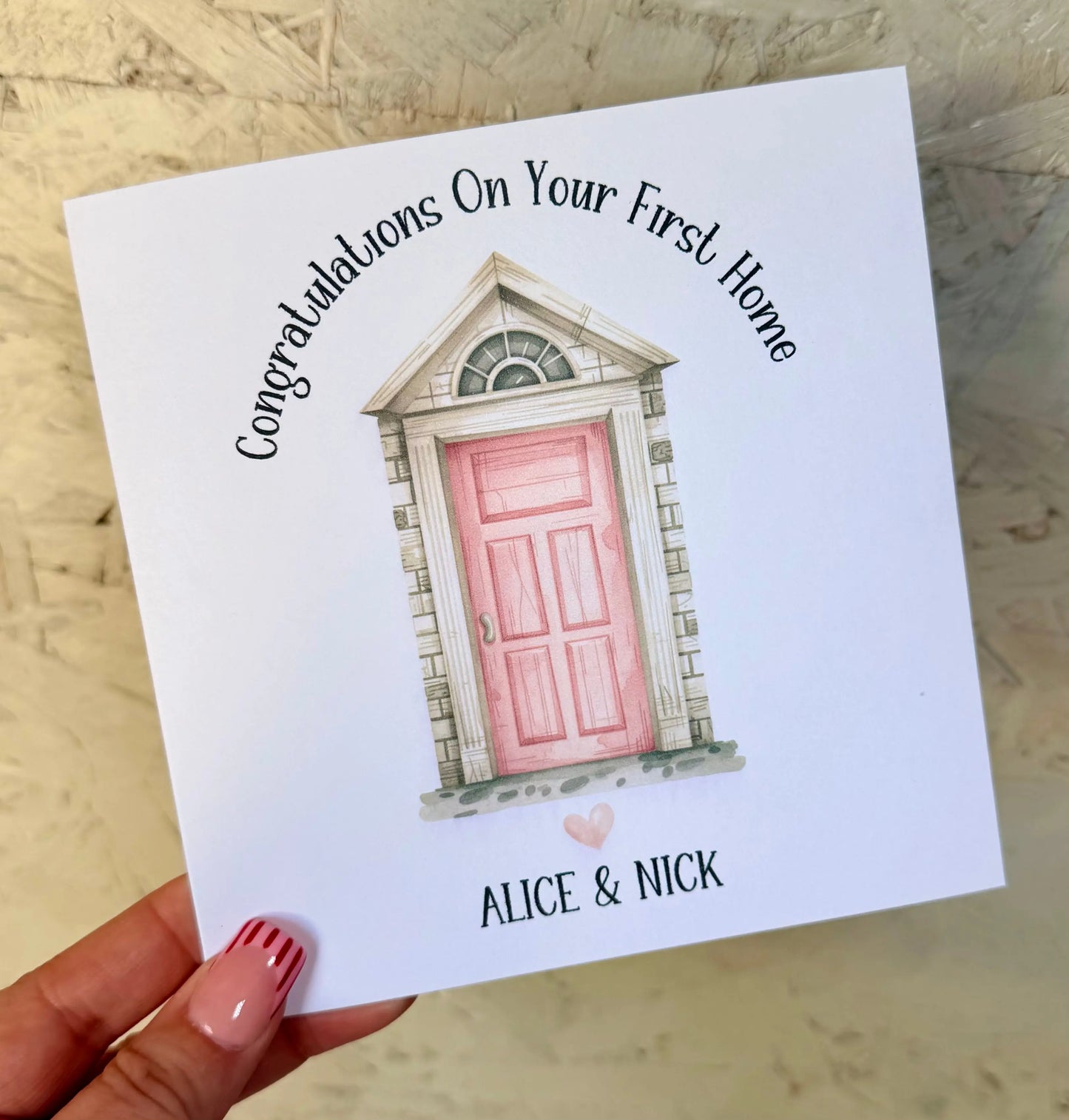 Personalised First Home Card, Congratulations On Your First Home, New Home Couple Card, Custom Names Housewarming Card