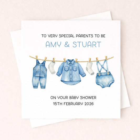 Personalised Baby Shower Card – Parents To Be Card – Custom Name & Date Baby Shower Card – New Baby Card