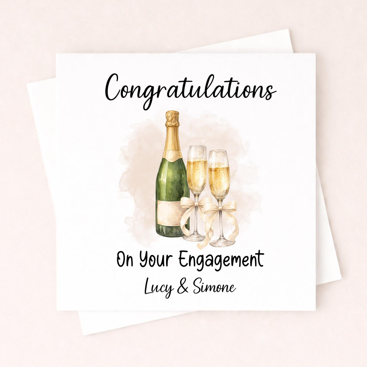 Personalised Engagement Card – Congratulations On Your Engagement – Couple Engagement Card – Custom Names Engagement Card Little Wishes By Amba