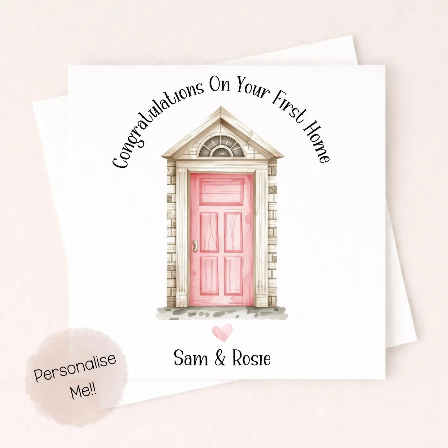 Personalised First Home Card, Congratulations On Your First Home, New Home Couple Card, Custom Names Housewarming Card