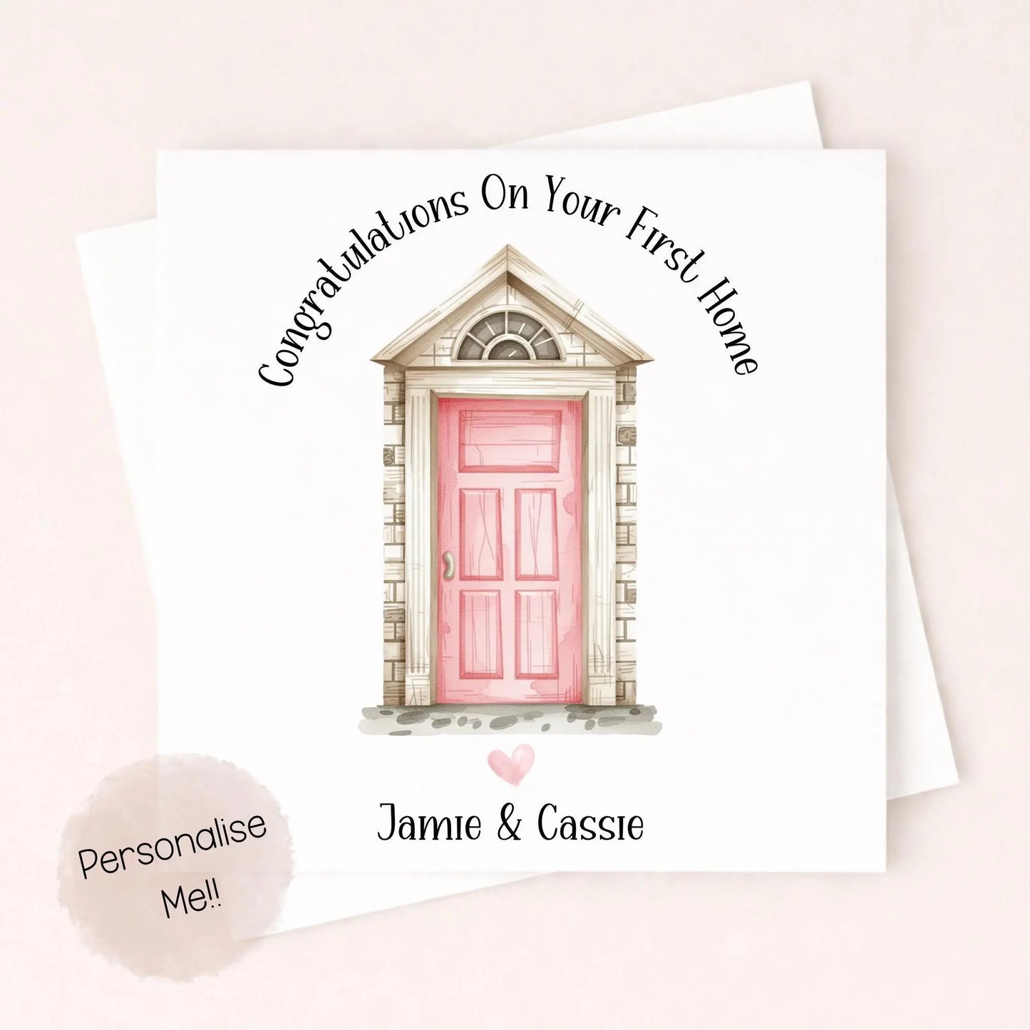 Personalised First Home Card, Congratulations On Your First Home, New Home Couple Card, Custom Names Housewarming Card