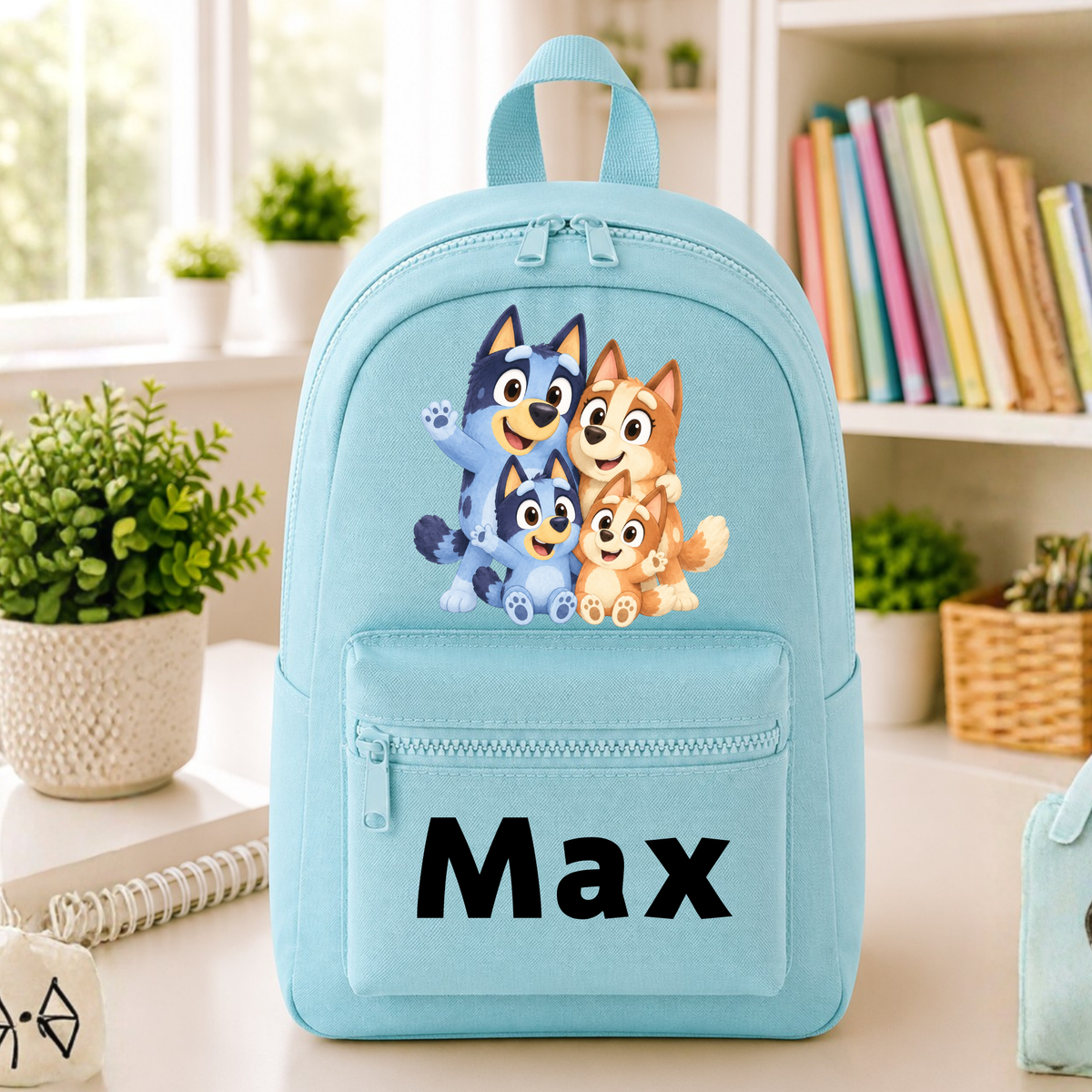 Personalised Bluey Backpack for Kids | Custom Name Children's School Bag Creative Wishes By Amba