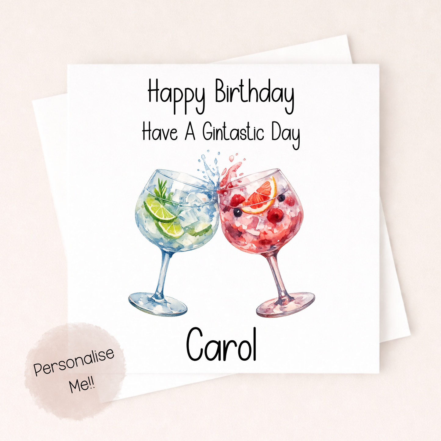 Personalised Gin Birthday Card – Funny Gintastic Birthday Card – Gin Lover Birthday Card – Custom Name Birthday Card