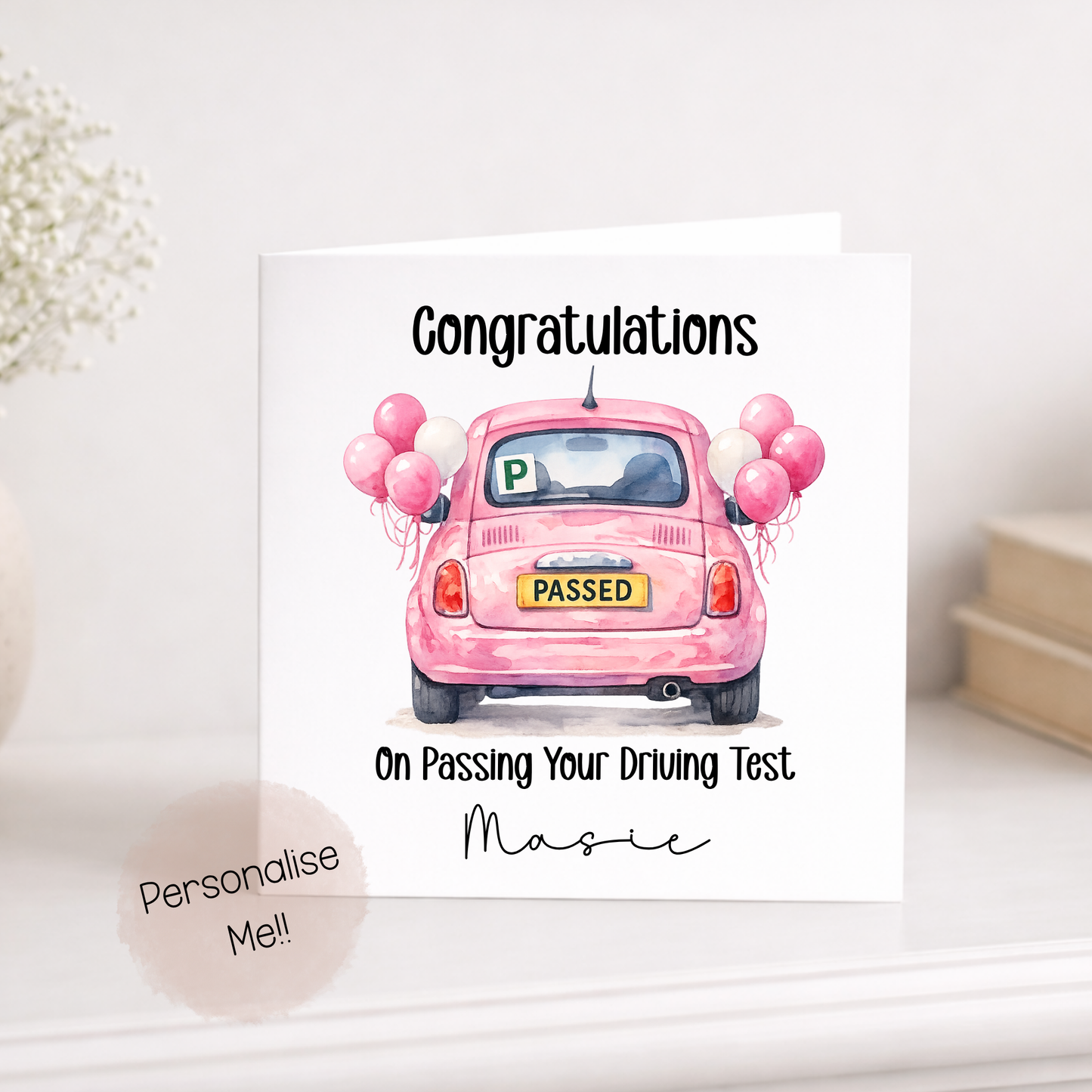 Personalised Driving Test Passed Card – Congratulations Driving Test Card – New Driver Card – Custom Name Passing Test Card