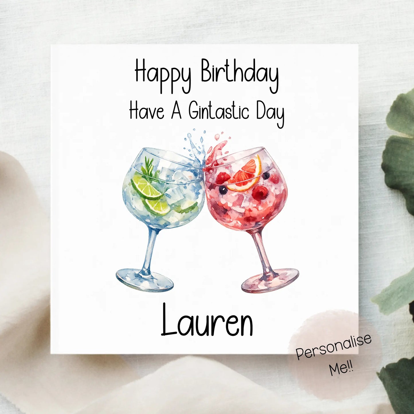Personalised Gin Birthday Card – Funny Gintastic Birthday Card – Gin Lover Birthday Card – Custom Name Birthday Card