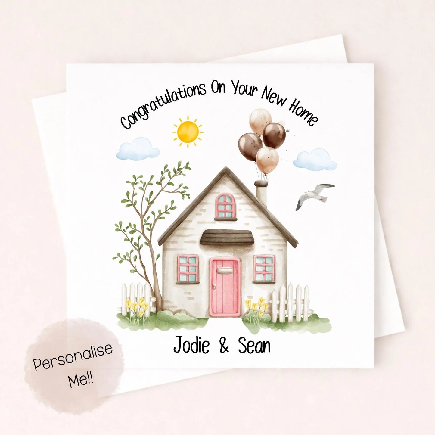 Personalised New Home Card – Congratulations On Your New Home Card – Housewarming Card – Custom Names New Home Card