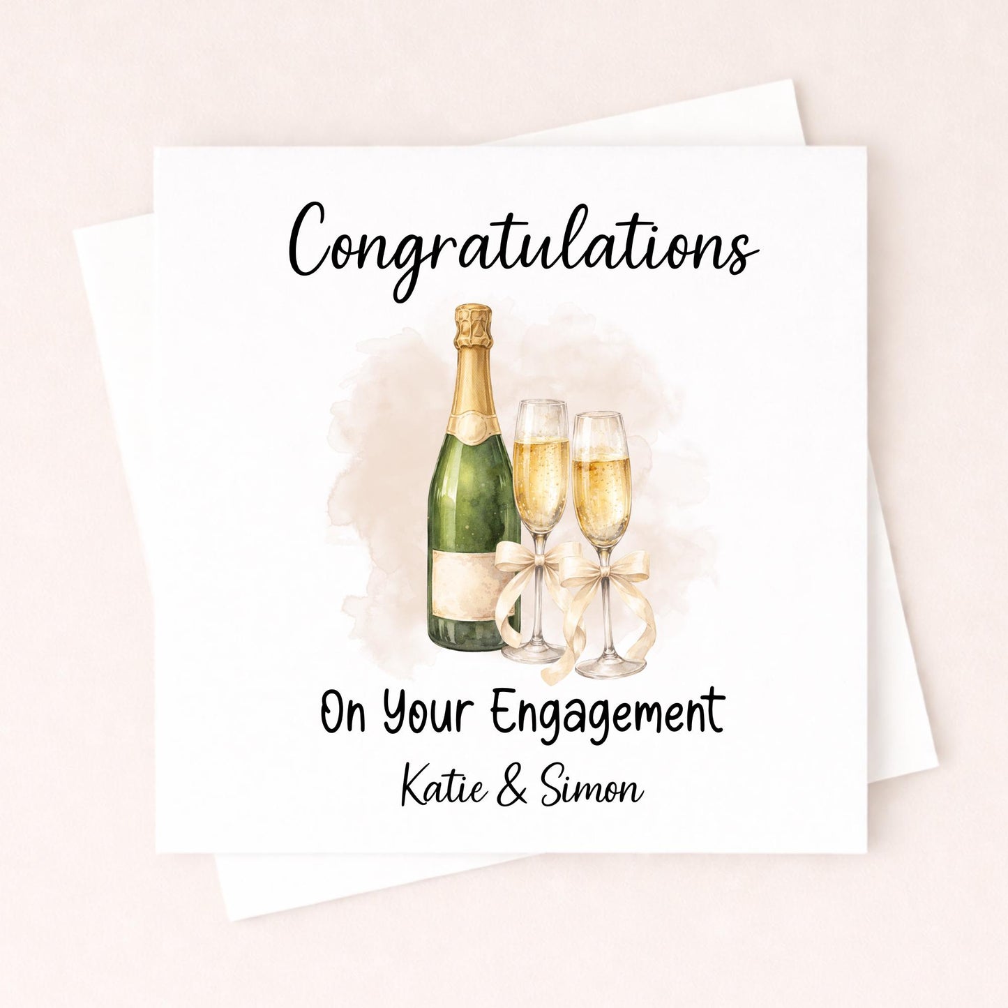 Personalised Engagement Card – Congratulations On Your Engagement – Couple Engagement Card – Custom Names Engagement Card