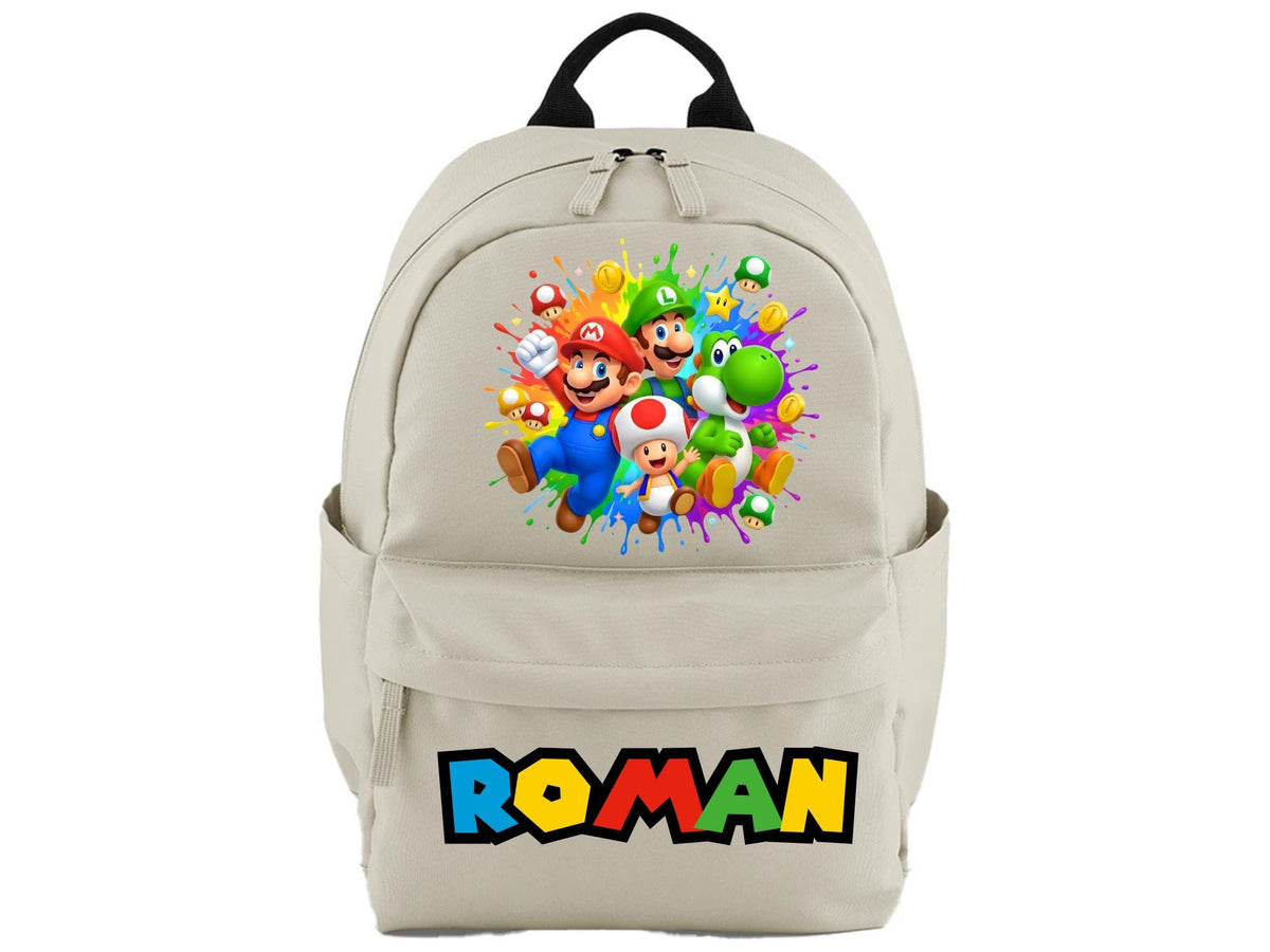Personalised Kids Backpack with Name | Boys School Bag | Gaming Character Style Backpack.